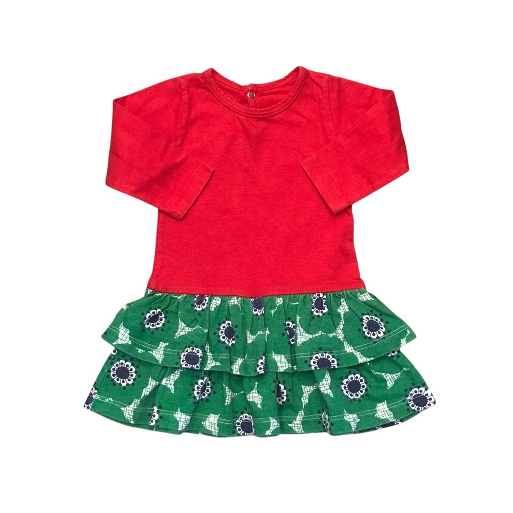 🆕 Winter Water Factory Green & Red Floral Dress